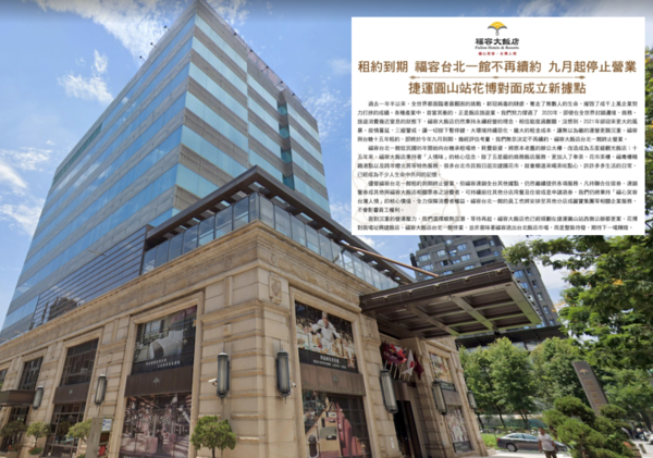 圖／翻攝自GoogleMap、台北福容大飯店官網