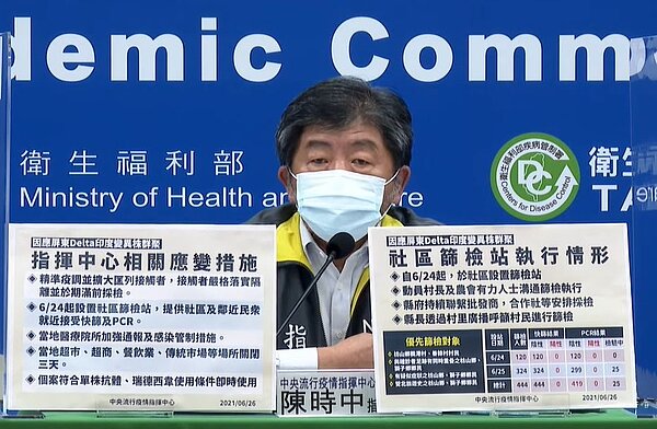 指揮中心針對屏東出現Delta印度變異株感染事件,祭出5大防疫措施。圖/截自疾管署直播
