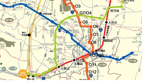 台中捷運圖。(圖/台中市捷運局)