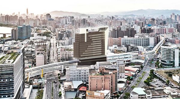 環狀線橋和站開發模擬圖。圖/新北市捷運局提供