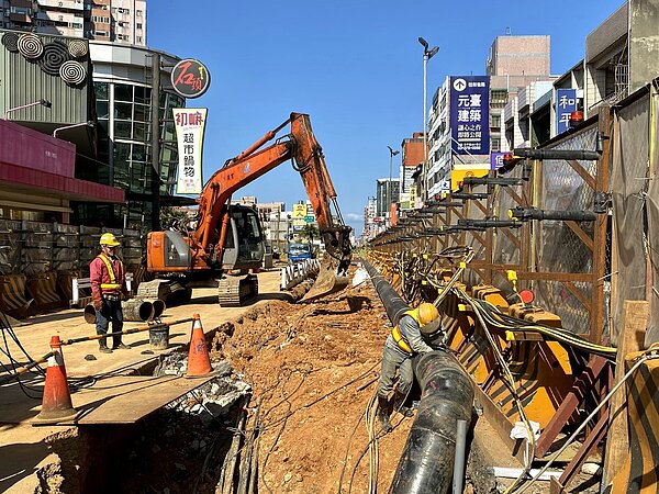 配合桃園捷運綠線八德區GC02標捷運施工，桃園、八德14里7／6上午9時至下午17時停水減壓8小時。圖／捷工局提供