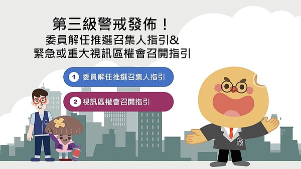 疫情三級警戒委員解任推選召集人、視訊區權會召開指引。圖／台中市住宅處提供