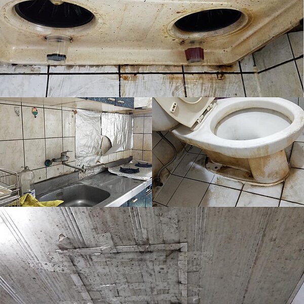 屋內充滿汙垢、發霉情況。圖／翻攝《爆怨2公社》