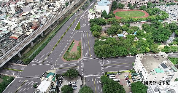 國光地下道填平工程完工願景圖。圖／台中市建設局提供