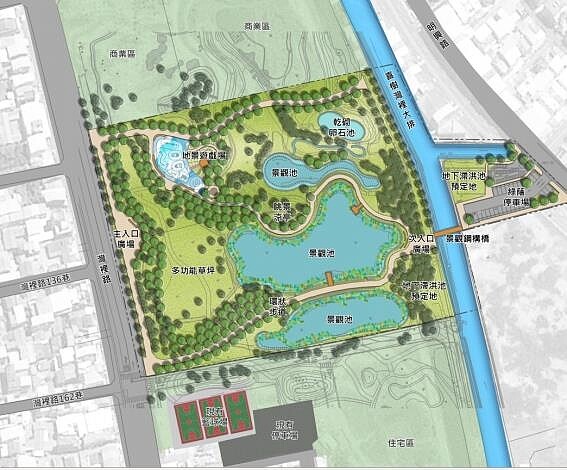 台南灣裡人工濕地開發案因都計變更暫時停頓,如今喜樹灣裡市地重劃已審議通過,預計今年10月底完工。圖/台南市工務局提供