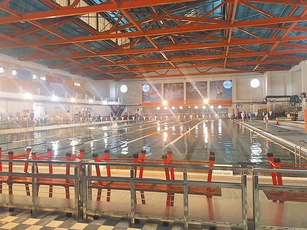 因應水情,竹南鎮公所率先宣布4月1日起鎮立游泳池暫停開放1個月。(竹南鎮公所提供/巫靜婷苗栗傳真)