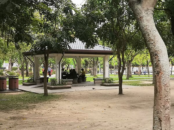 大安森林公園內的涼亭。圖／吳佳燕