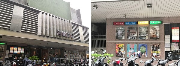 左：湳山戲院CP值非常高。右：湳山戲院一天最少有8部作品供民眾選擇。圖／吳佳燕
