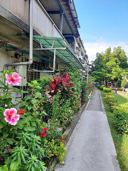 瑠公公園和社區後巷隔著美麗的泥間小路。圖／記者姜靜枝攝影
