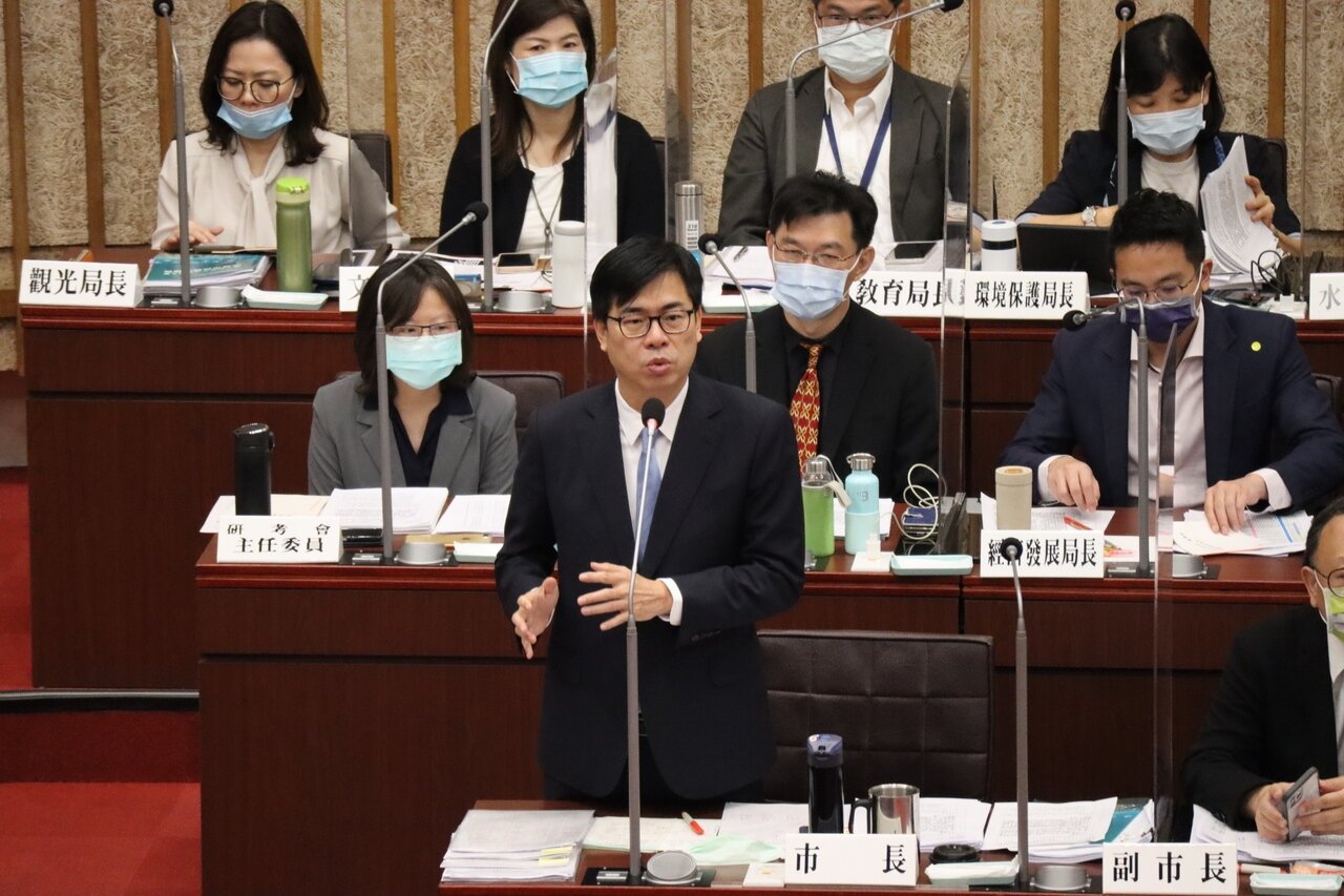 高雄市長陳其邁今到議會備詢。記者蔡孟妤／攝影