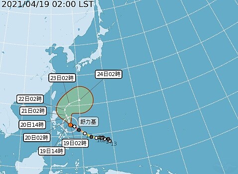 強颱「舒力基」過門不入。截圖自中央氣象局