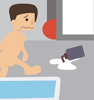 地震來時在浴室怎麼辦?消防署說,不要急著跳出浴缸,通常浴室比較不會有掉落物,是相對比較安全一些的。圖/取自消防署網站