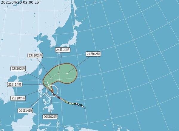 強颱舒力基周四離台灣最近。圖／擷取自氣象局網站