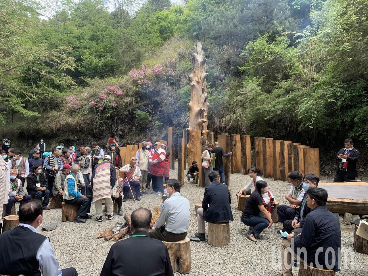 觀霧國家森林遊樂區泰雅爾祖靈紀念廣場，舉行Sbalay和解儀式。記者巫鴻瑋／攝影