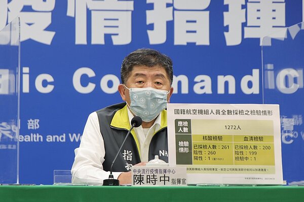 指揮官陳時中說，疫苗量還沒有談定。圖／指揮中心提供
