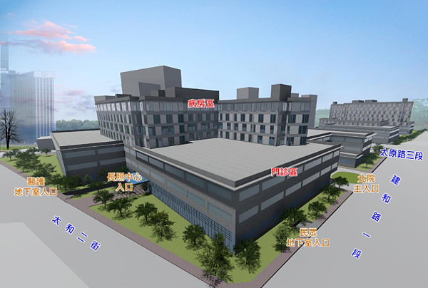 台中市立醫院模擬照。圖/台中市政府提供