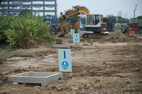 中央公園預計開鑿20口民生用水井,預計每日可提供2萬噸民生用水。圖/台中市經發局提供