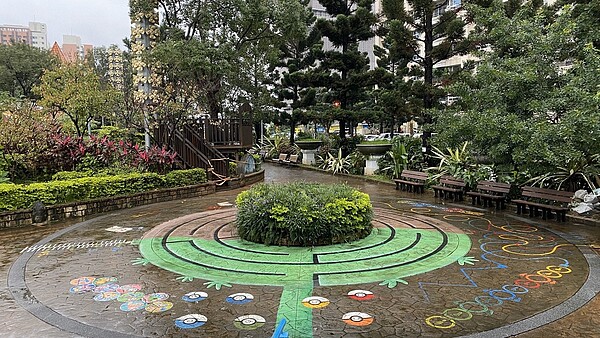 中山公園造景。圖/記者陳育悅攝影