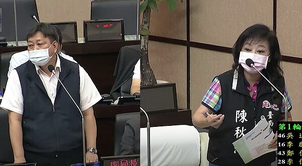 台南市議員陳秋萍(右)表示,有許多家長向她陳情,指幼兒園紛紛喊漲。記者鄭維真/翻攝