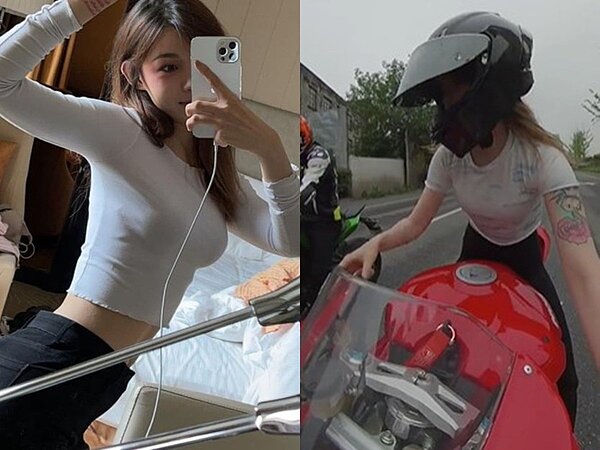 23歲重機女神「痞幼」,長相甜美身材火辣,擁有相當多粉絲。圖/擷自痞幼IG