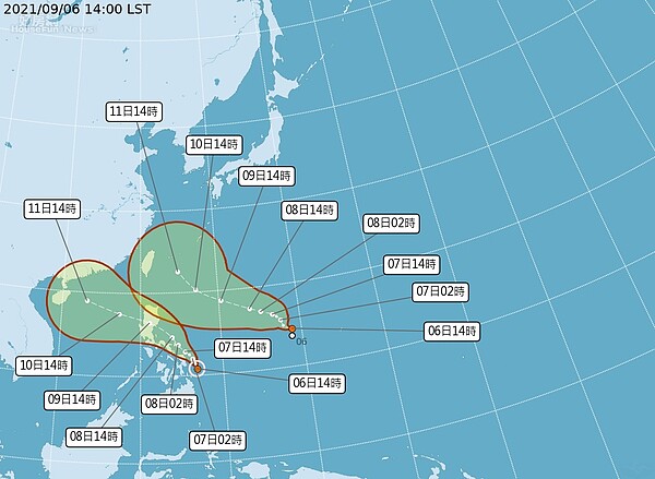 康森颱風最新路徑。圖/中央氣象局提供
