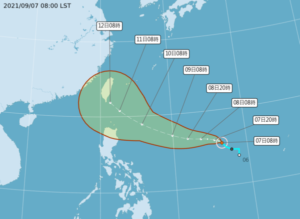 燦樹颱風生成，不排除有侵台可能性。圖／取自中央氣象局