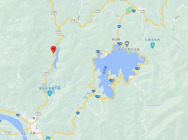 南投衛生局啟動電信科學偵查埃及爸爸的足跡,證實上月底曾沿水里至魚池方向的山區道路而上。記者黑中亮/翻攝網路