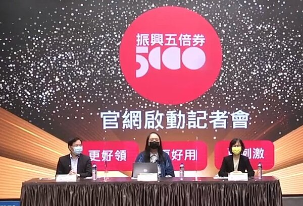 行政院公布五倍券綁定細節,以及加碼券抽籤時程。圖/取自經濟部中小企業處直播