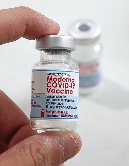 圖為莫德納疫苗（Moderna）。（趙雙傑攝）
