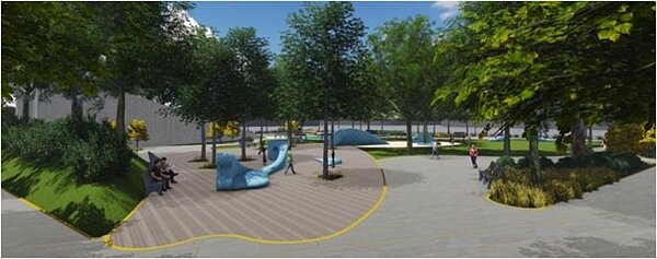 台南市政府目前正在進行永康區崑大路周邊土地重劃。圖／地政局提供
