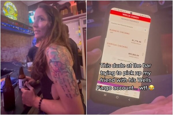 有網友PO出一段影片，女性友人在酒吧遭到陌生男子搭訕，對方還秀出銀行存款明細。圖／翻攝自Reddit