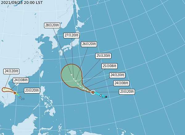 雙颱共舞。圖／氣象局