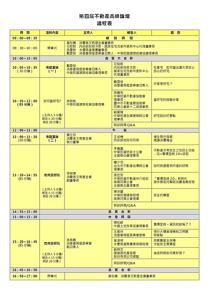 第4屆不動產高峰論壇議程。（圖／消基會）