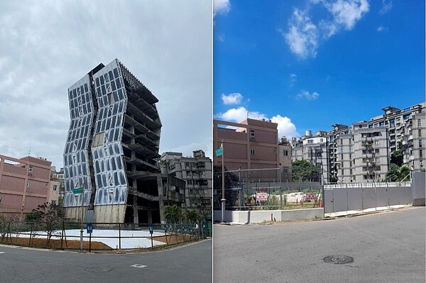 林口閃電屋拆除前後。圖/新北市工務局提供