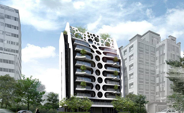 寶鴻建設「大白」位於美術園道附近,僅有十八戶。