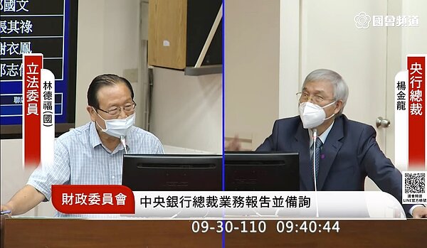 國民黨立委林德福今天質詢楊金龍，問「政策愈是打房，代表房市未來會更好？」（圖擷自國會頻道）