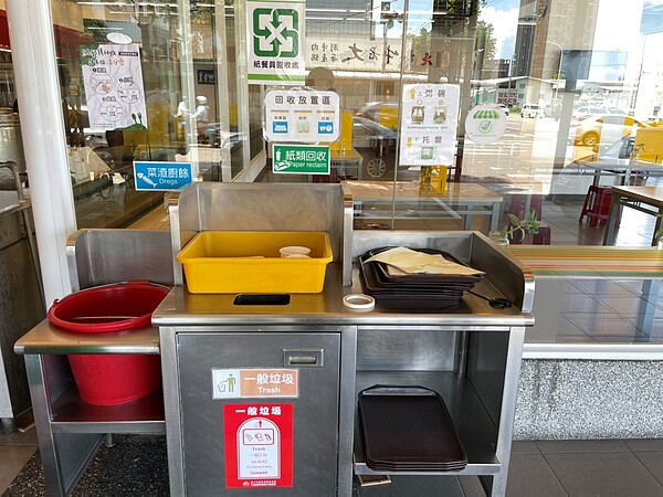 十月新制上路,餐飲業者內用若未設置餐盤回收區,最高可開罰30萬元。圖/台中市政府提供