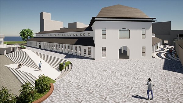 台南西市場街廓改建工程示意圖。圖/經發局提供