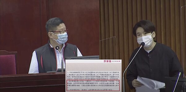 許家蓓發現,提供給市府的回饋場地,市府每年不僅沒有使用完畢,連使用率也不佳。圖/摘自市議會直播