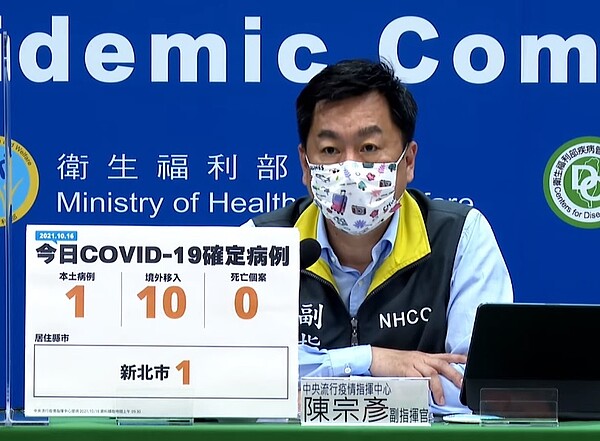 國內16日新增1例本土、10例境外個案。圖/截自疾管署直播