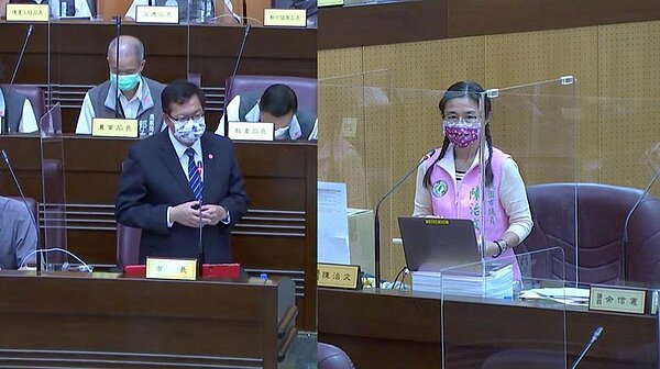 桃園市議員陳治文憂心醫療量能不足，市長鄭文燦表示已有籌畫3家大型醫院。圖／中時記者陳夢茹翻攝