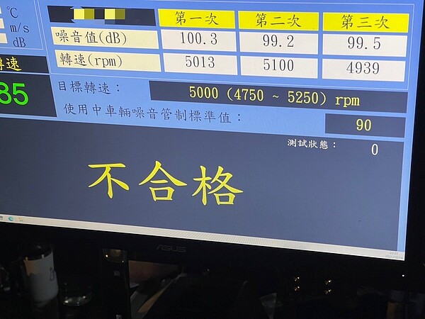 在楊梅區中興路、福德街周邊執行環警監聯合稽查改裝車輛及噪音檢測專案,其中有15輛機車為非法改裝排氣管且噪音超標。記者翁唯真/翻攝