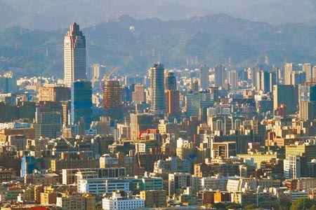台北市市區鳥瞰與房地產（房市）景觀。（本報資料照片）
