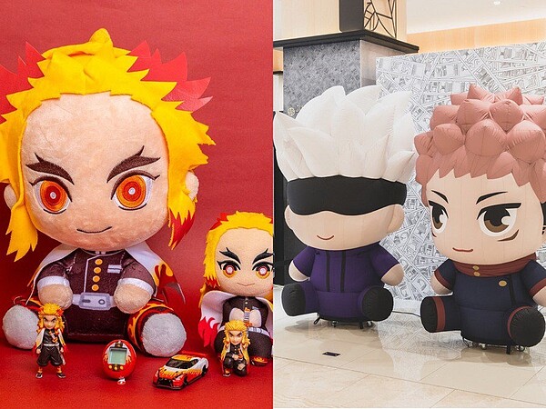 鬼滅之刃快閃店、咒術迴戰快閃店分別在大直、高雄登場。圖/業者提供