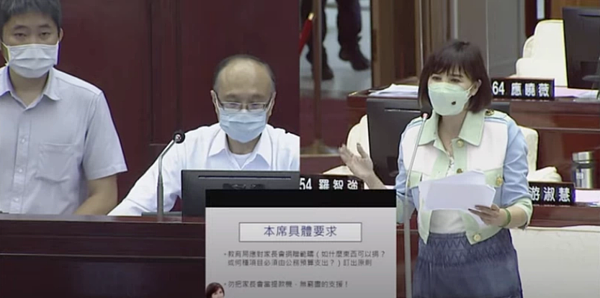 市議員王欣儀昨天在北市議會教育部門質詢時指出,北市各級學校「家長會」一年總捐助金額超過6千多萬元,根本是把家長當作提款機。圖/摘自直播
