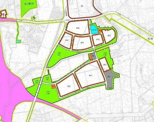 配合南科三期擴建計畫都市計畫變更案規劃內容示意圖。圖/台南市政府提供