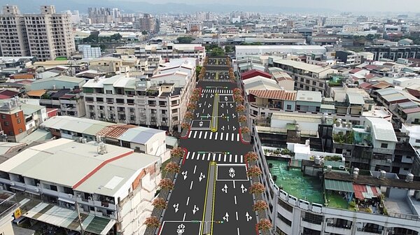 太平市民大道第二期工程完工後模擬圖。圖/台中市建設局提供