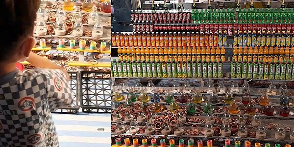 永和樂華夜市內有套圈圈攤販將烏龜放置於狹小玻璃容器內,讓民眾以套圈圈方式當作獎品,由於容器非常小,寵物飼養環境糟糕,已違反動物保護法第5條規定,動保處已派員依法查處並要求限期改善,以維護動物福祉。圖/新北市政府提供