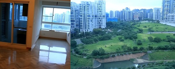 YouTuber明聰23歲時選在新北淡水新市鎮置產,社區公設多元且物件看出去的美麗景色與永久棟距,都讓他十分滿意。圖/YouTube《明聰》