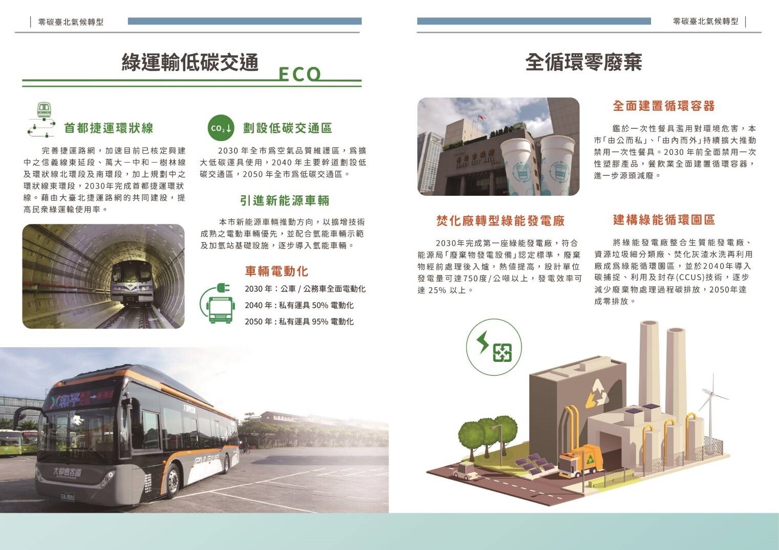 臺北市環保局指出,北市住商部門將加強建築物能效揭露、管制,每年翻修3%公有建築達最高能效標準,結合再生能源(或氫能)使用,達成零碳建築目標。圖/北市府提供